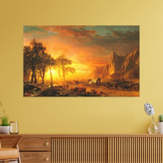 ALBERT BIERSTADT - Emigranten die de vlakten overs Canvas Afdruk (Insitu (Woonkamer))