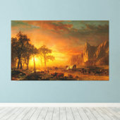 ALBERT BIERSTADT - Emigranten die de vlakten overs Canvas Afdruk (Insitu (Houten vloer))