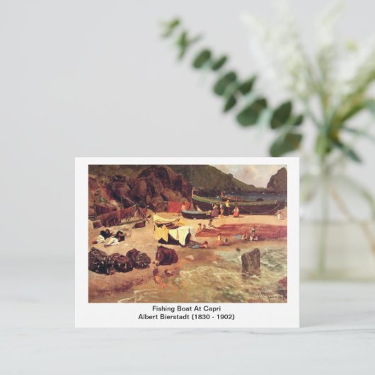 Albert Bierstadt - Gevist boot bij Capri Briefkaart (Staand voorkant)