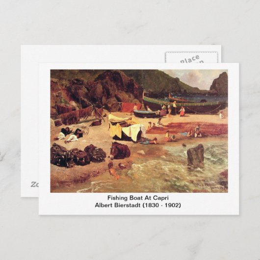 Albert Bierstadt - Gevist boot bij Capri Briefkaart (Voorkant / Achterkant)
