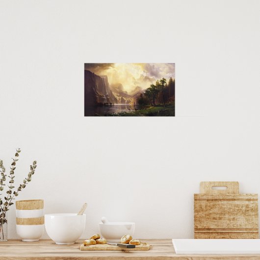 Albert Bierstadt in het Poster van de bergen (Keuken)