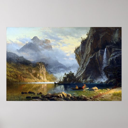 Albert Bierstadt Indians Spear Fishing Poster (Voorkant)