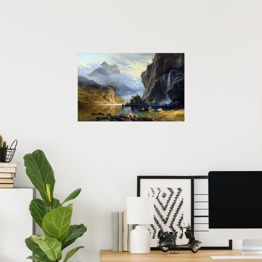 Albert Bierstadt Indians Spear Fishing Poster (Thuiskantoor)