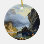 Albert Bierstadt Indians Spear Vist Poster Keramisch Ornament (Voorkant)