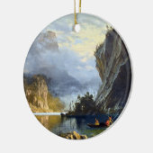 Albert Bierstadt Indians Spear Vist Poster Keramisch Ornament (Links)