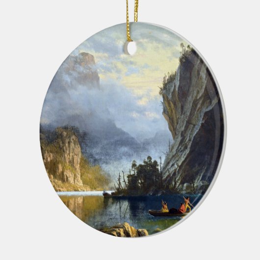 Albert Bierstadt Indians Spear Vist Poster Keramisch Ornament (Links)