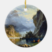 Albert Bierstadt Indians Spear Vist Poster Keramisch Ornament (Achterkant)