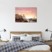 Albert Bierstadt is de Geviste vloot Canvas Afdruk (Insitu (Slaapkamer))