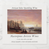 Albert Bierstadt is de Geviste vloot Sparkling Wijnetiket (Enkel label)