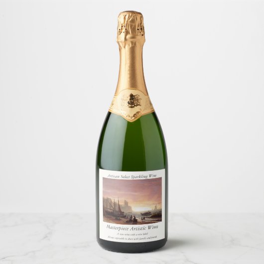 Albert Bierstadt is de Geviste vloot Sparkling Wijnetiket (Voorkant)