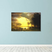 Albert Bierstadt is het Buffalo Trail, 1867 Canvas Afdruk (Insitu (Houten vloer))