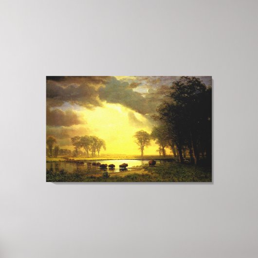 Albert Bierstadt is het Buffalo Trail, 1867 Canvas Afdruk (Voorkant)