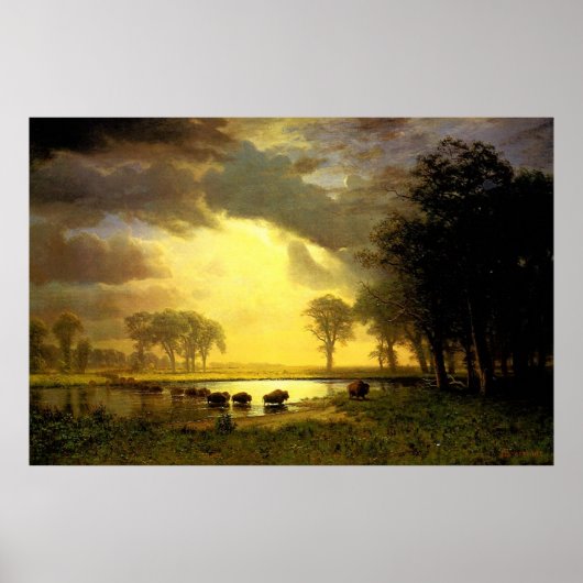 Albert Bierstadt is het Buffalo Trail, 1867 Poster (Voorkant)