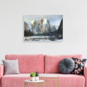 Albert Bierstadt - Kathedraalrotsen, Yosemite Canvas Afdruk (Insitu (Woonkamer))