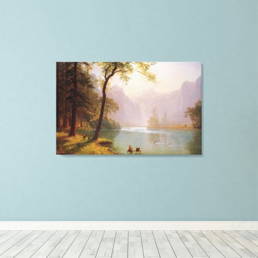 Albert Bierstadt, Kerns River Valley California. Canvas Afdruk (Insitu (Houten vloer))