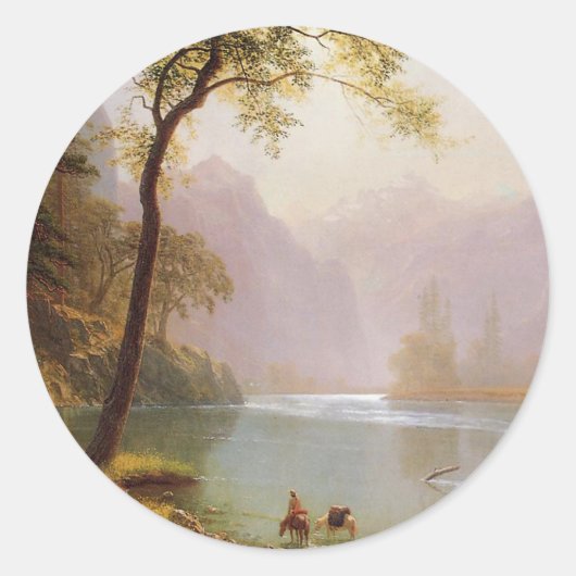 Albert Bierstadt, Kerns River Valley California Ronde Sticker (Voorkant)