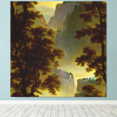 Albert Bierstadt - Kijken naar Yosemite Valley Canvas Afdruk (Insitu (Houten vloer))