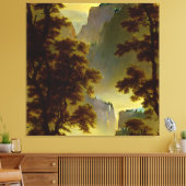 Albert Bierstadt - Kijken naar Yosemite Valley Canvas Afdruk (Insitu (Woonkamer))