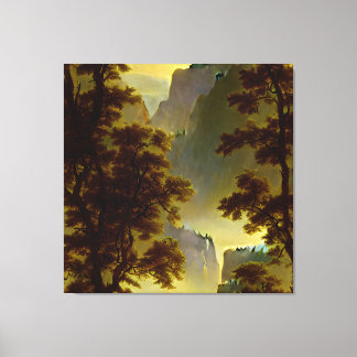 Albert Bierstadt - Kijken naar Yosemite Valley Canvas Afdruk