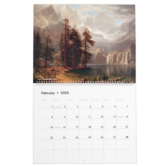 Albert Bierstadt Kunstwerk Kalender (Feb 2026)