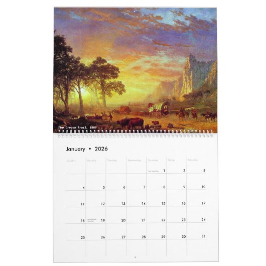Albert Bierstadt Kunstwerk Kalender (Jan 2026)