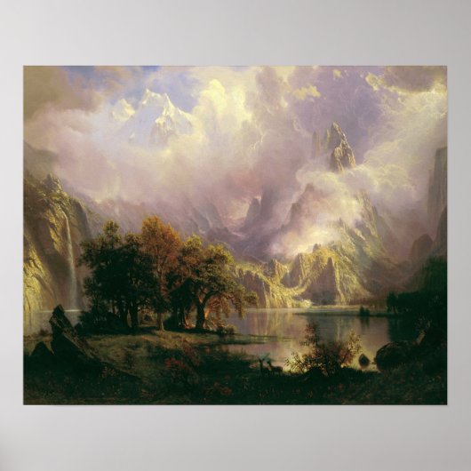 Albert Bierstadt - Landschap Rocky Mountain Poster (Voorkant)