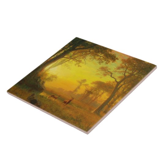 Albert Bierstadt Light in Forest Tegeltje (Zijkant)