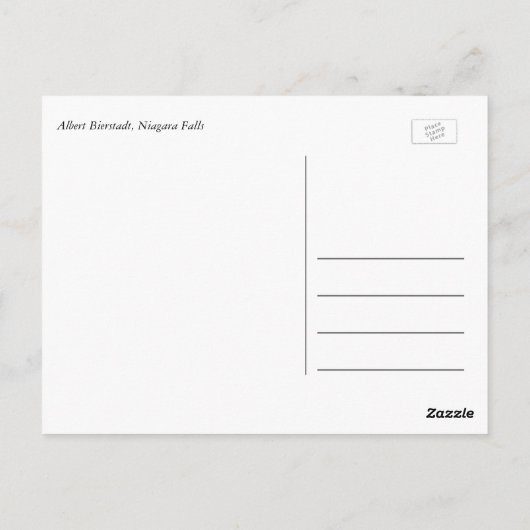 Albert Bierstadt, Niagara-Herfsten. Briefkaart (Achterkant)