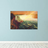 Albert Bierstadt, Niagara-Herfsten. Canvas Afdruk (Insitu (Houten vloer))