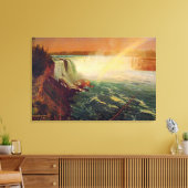 Albert Bierstadt, Niagara-Herfsten. Canvas Afdruk (Insitu (Woonkamer))