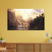 Albert Bierstadt - Onder de Sierra Nevada, Califo Canvas Afdruk (Insitu (Woonkamer))