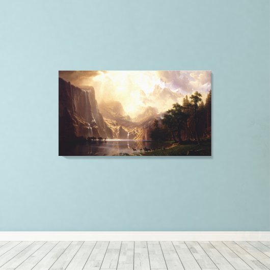 Albert Bierstadt - Onder de Sierra Nevada, Califo Canvas Afdruk (Insitu (Houten vloer))