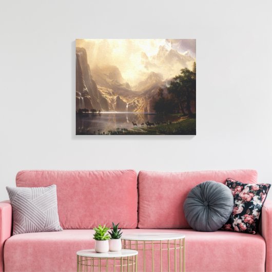 Albert Bierstadt - onder de Sierra Nevada Canvas Afdruk (Insitu (Woonkamer))