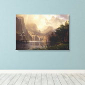 Albert Bierstadt - onder de Sierra Nevada Canvas Afdruk (Insitu (Houten vloer))