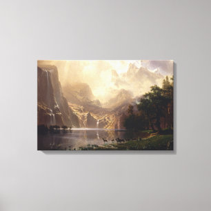 Albert Bierstadt - onder de Sierra Nevada Canvas Afdruk