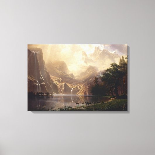 Albert Bierstadt - onder de Sierra Nevada Canvas Afdruk (Voorkant)