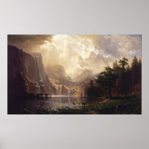 Albert Bierstadt - onder de Sierra Nevada Poster