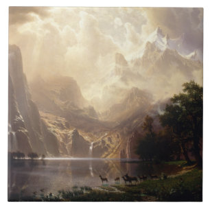 Albert Bierstadt - onder de Sierra Nevada Tegeltje
