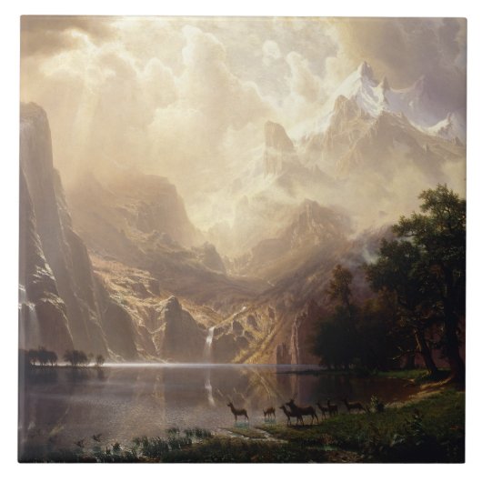 Albert Bierstadt - onder de Sierra Nevada Tegeltje (Voorkant)
