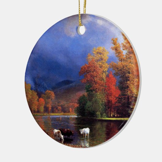 Albert Bierstadt - Over de Saco, mooie kunst, Keramisch Ornament (Links)