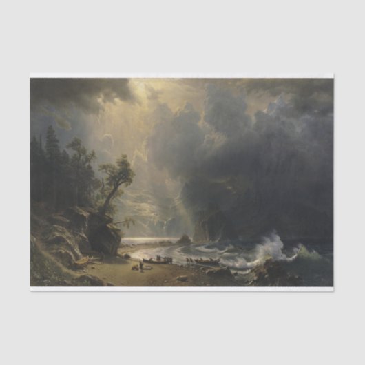 Albert Bierstadt Puget Sound over de Pacifische ku Tissuepapier (Voorkant)