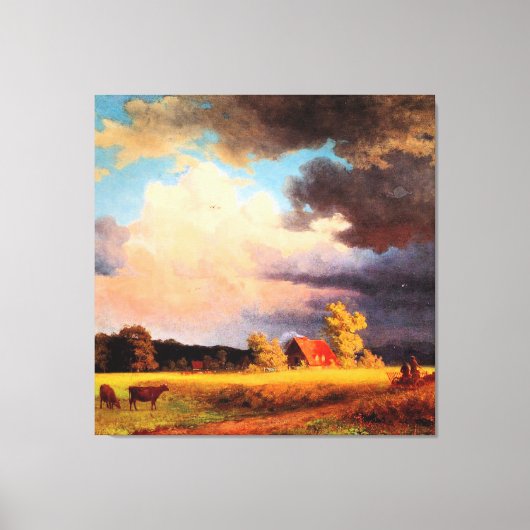 Albert Bierstadt-schilderij, Beierse Landschap Canvas Afdruk (Voorkant)