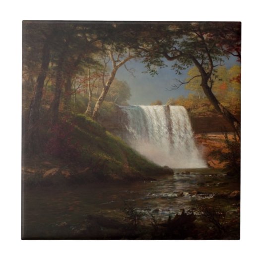 Albert Bierstadt Schilderij Bos Waterval Destiny Tegeltje (Voorkant)