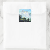 Albert Bierstadt schilderij, Staubbach Herfsten, Vierkante Sticker (Tas)