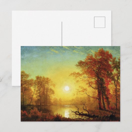Albert Bierstadt-schilderij, Sunrise, Briefkaart (Voorkant / Achterkant)