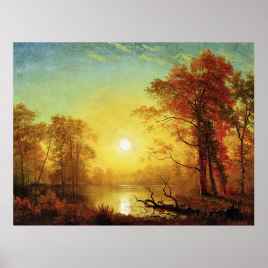 Albert Bierstadt schilderij, Sunrise Poster (Voorkant)