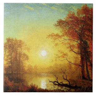 Albert Bierstadt-schilderij, Sunrise, Tegeltje