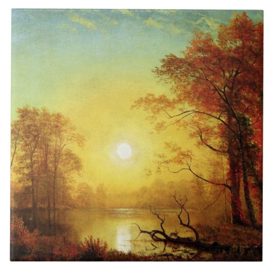Albert Bierstadt-schilderij, Sunrise, Tegeltje (Voorkant)