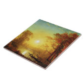 Albert Bierstadt-schilderij, Sunrise, Tegeltje (Zijkant)
