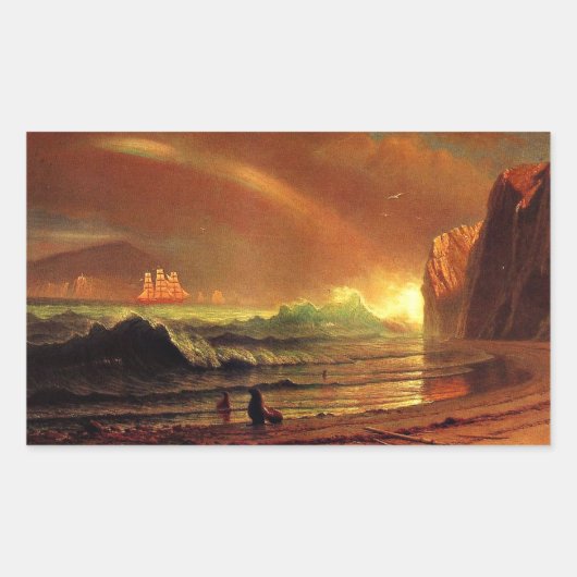 Albert Bierstadt schilderij, The Golden Gate, Rechthoekige Sticker (Voorkant)